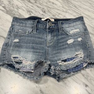 Daytrip Light Blue Ripped Jean Shorts